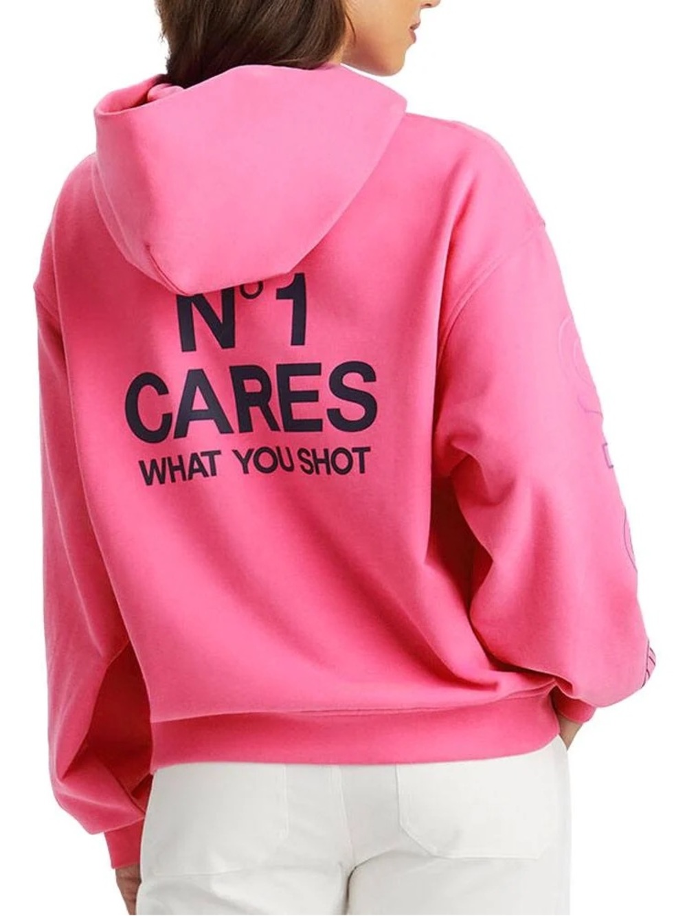 G/fore No 1 Cares Oversized French Terry Golf Hoodie Day Glow Pink Sz M Women’s